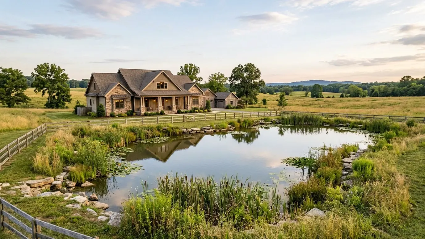 Ponds and water features in Thompsons Station, Tennessee